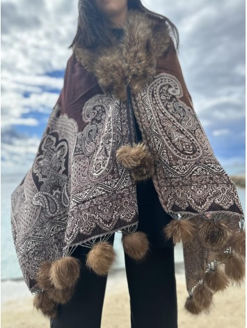 Pashmina Cape brown