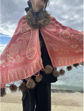 Pashmina Cape red