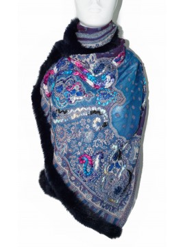 Pashmina Wool Scarf With Fur