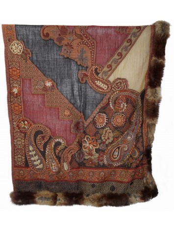 Pashmina Wool Scarf With Fur