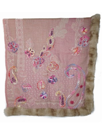 Pashmina Wool Scarf With Fur