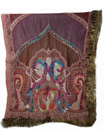Pashmina Wool Scarf With Fur