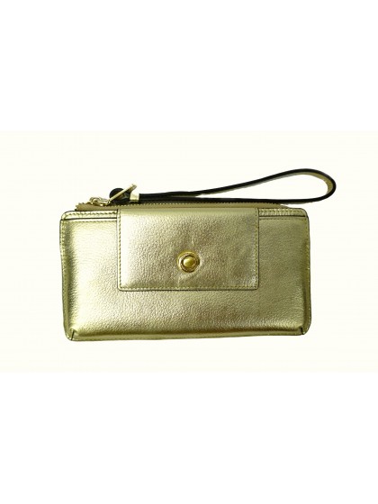 Maria Carla Metallic Leather Clutch