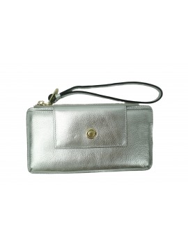 Maria Carla Metallic Leather Clutch